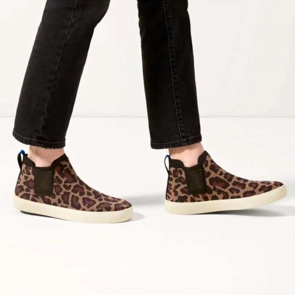 ROTHYS The Big Cat Knit Chelsea Boots Slip on High Top Sneaker